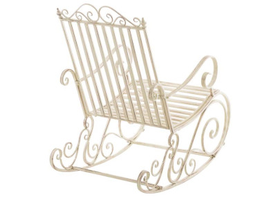 Ensemble de 2 fauteuils ? bascule Smilla cr?me antique