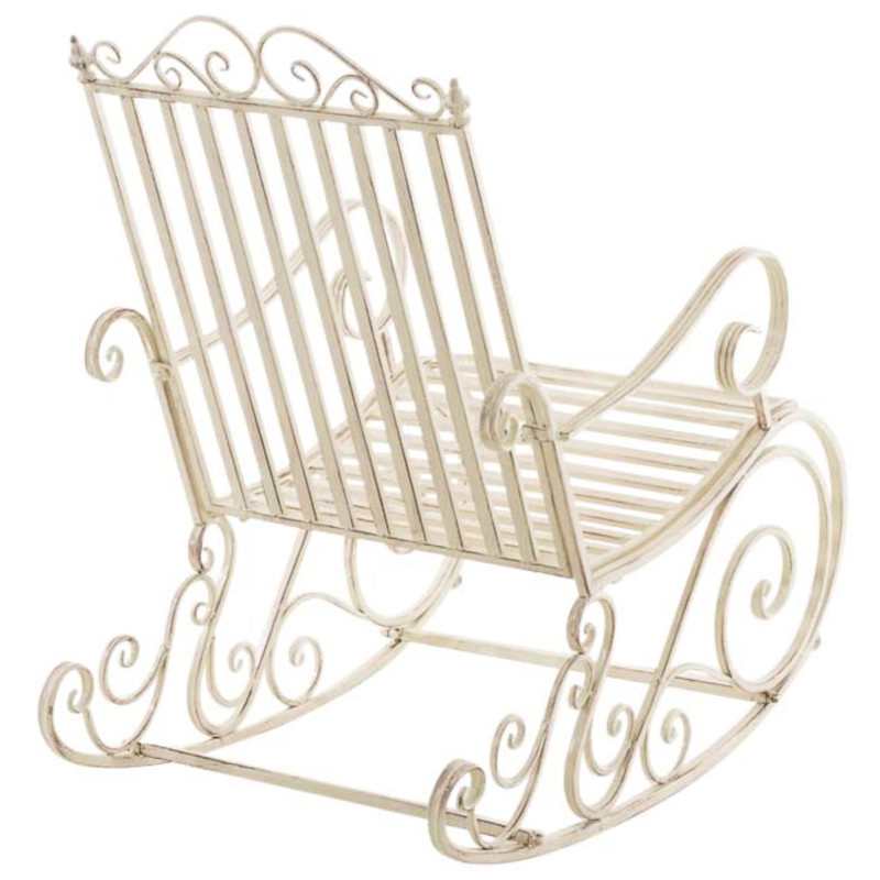 Ensemble de 2 fauteuils ? bascule Smilla cr?me antique