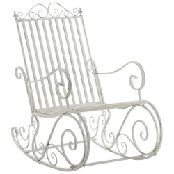 Ensemble de 2 fauteuils ? bascule Smilla, blanc antique