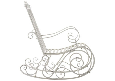 Ensemble de 2 fauteuils ? bascule Smilla, blanc antique