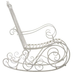 Ensemble de 2 fauteuils à bascule Smilla, blanc antique