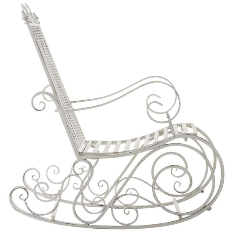 Ensemble de 2 fauteuils à bascule Smilla, blanc antique