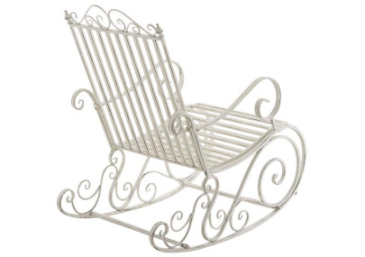 Ensemble de 2 fauteuils ? bascule Smilla, blanc antique