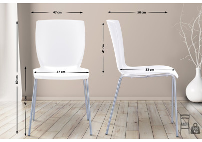 Ensemble de 2 chaises MIO blanches