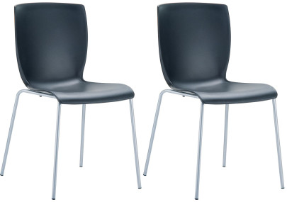 Set de 2 sillas apilables Mio Negro