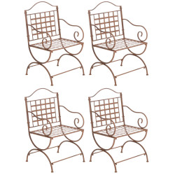 Juego De 4 Sillas Para Terraza Lotta Marrón antiguo