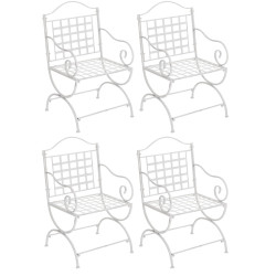 Juego De 4 Sillas Para Terraza Lotta Blanco antiguo