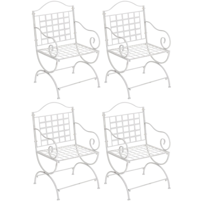 Ensemble de 4 chaises Lotta blanc antique