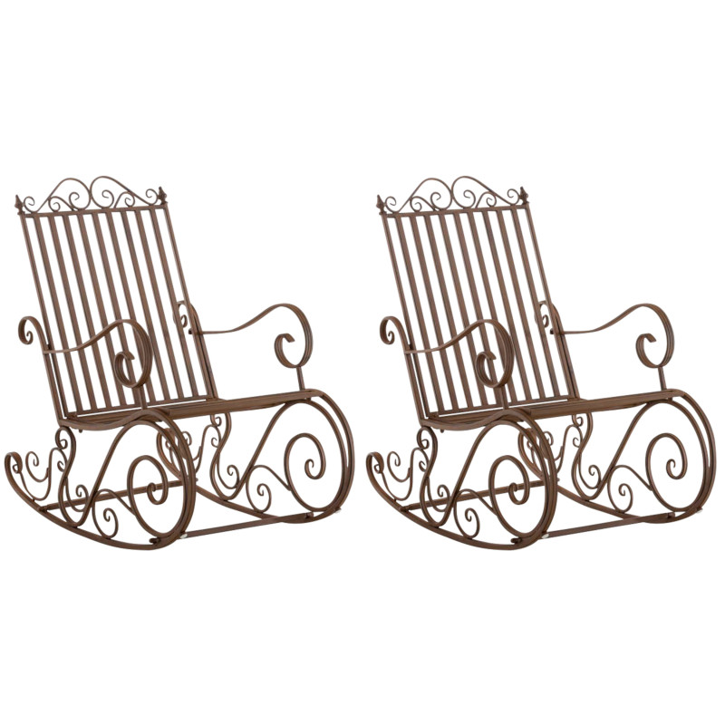 Set de 2 Mecedoras de hierro Smilla Marrón