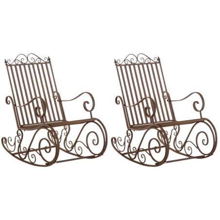 Ensemble de 2 fauteuils à bascule Smilla, marron