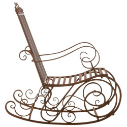 Ensemble de 2 fauteuils ? bascule Smilla, marron