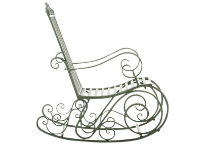 Ensemble de 2 fauteuils ? bascule Smilla, vert antique