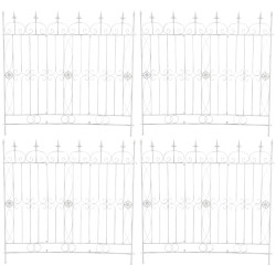 Ensemble de 4 cl?tures de jardin, Manchard blanc antique