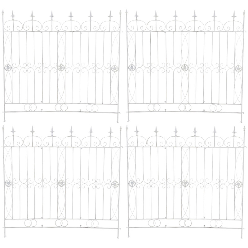 Set di 4 recinzioni da giardino Mangold bianco antico