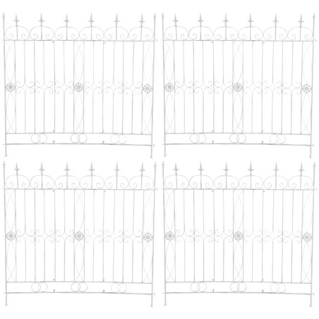 Set di 4 recinzioni da giardino Mangold bianco antico
