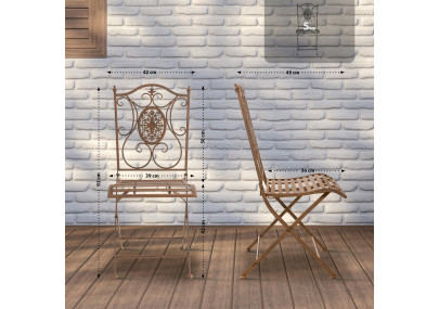 Set di 2 sedie pieghevoli Sibell antico marrone