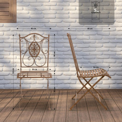 Ensemble de 2 chaises Sibell marron antique