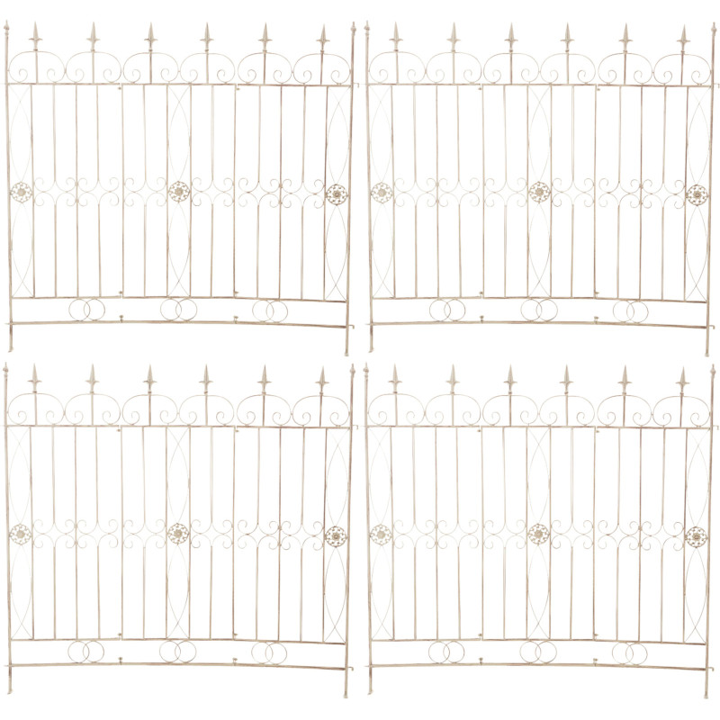 Ensemble de 4 clôtures de jardin, blettes, crème antique