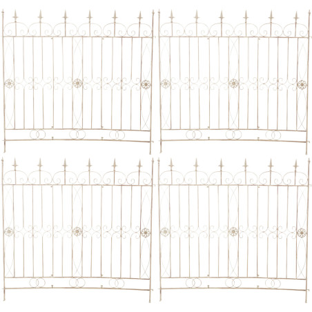 Ensemble de 4 clôtures de jardin, blettes, crème antique