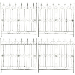 Ensemble de 4 cl?tures de jardin, vert antique Manchard