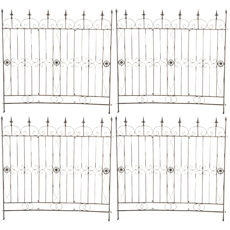 Ensemble de 4 clôtures de jardin, bronze Mangold