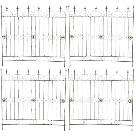 Ensemble de 4 clôtures de jardin, bronze Mangold
