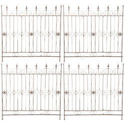 Ensemble de 4 cl?tures de jardin, couleur blettes, brun antique