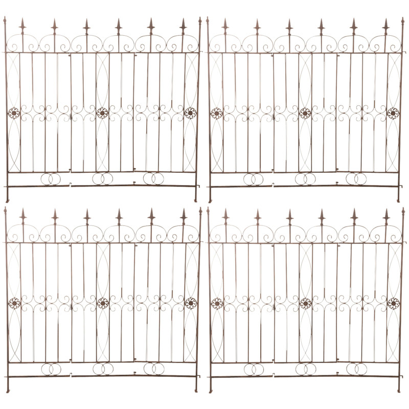 Set di 4 recinzioni da giardino Mangold antico marrone