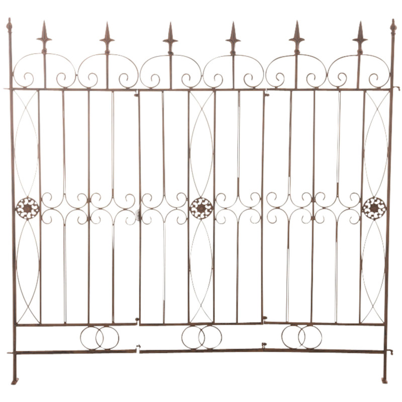 Ensemble de 4 clôtures de jardin, couleur blettes, brun antique