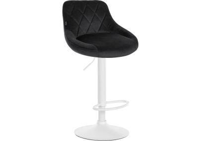 Set de 2 Taburetes Lazio en terciopelo Negro,Blanco