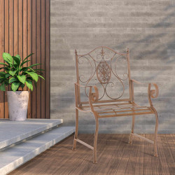 Set di 2 sedie da giardino Punjab con braccioli antico marrone