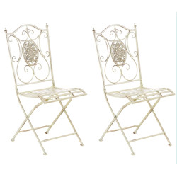 Ensemble de 2 chaises Sibell crème antique