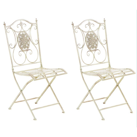 Set di 2 sedie pieghevoli Sibell crema antica