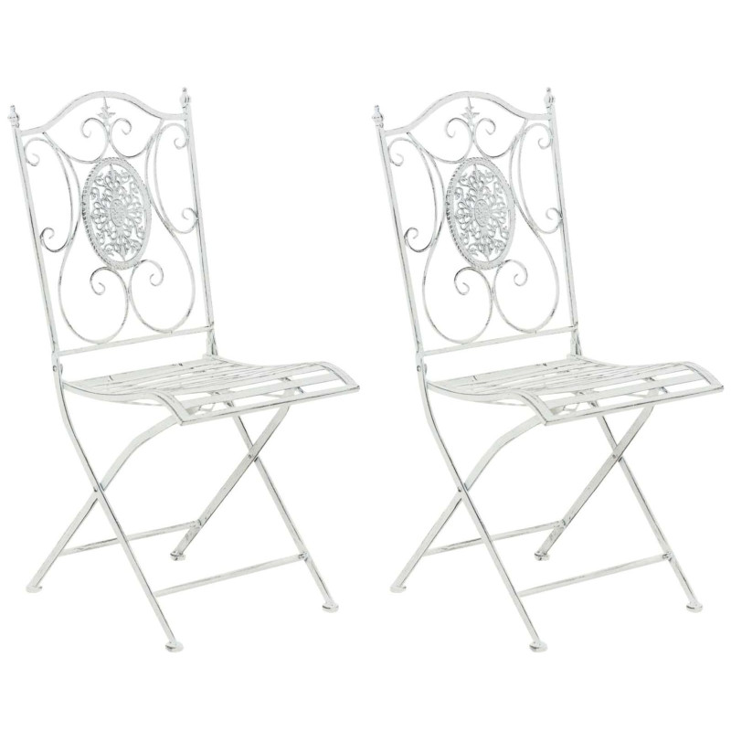 Ensemble de 2 chaises Sibell blanc antique