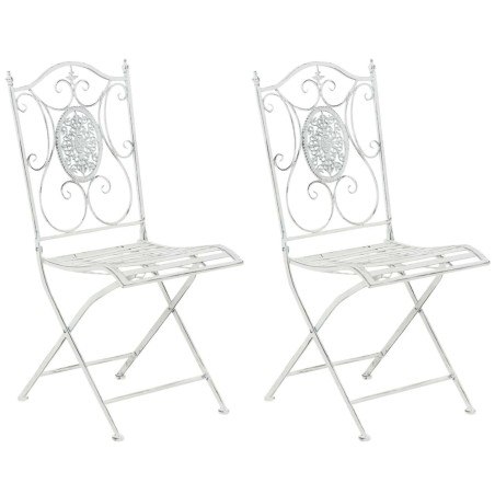 Ensemble de 2 chaises Sibell blanc antique