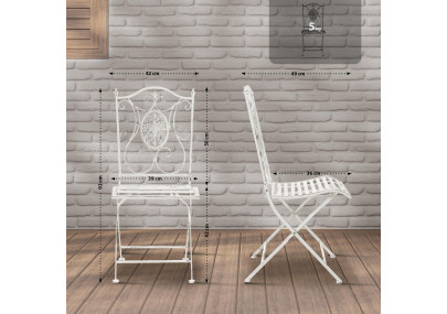 Pack de 2 sillas de jardín Sibell plegables Blanco