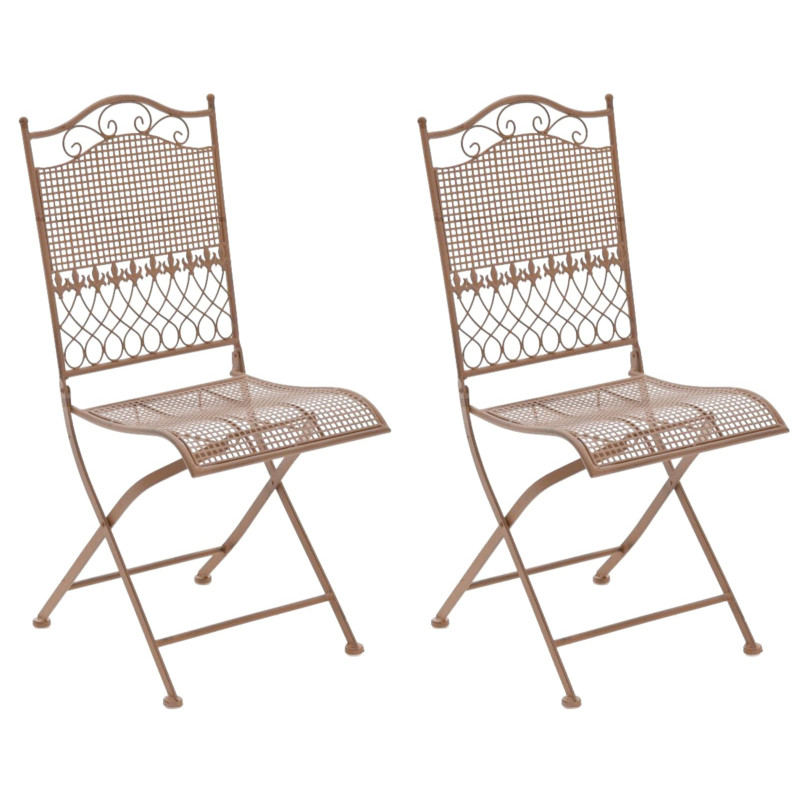 Ensemble de 2 chaises de jardin Kiran marron antique