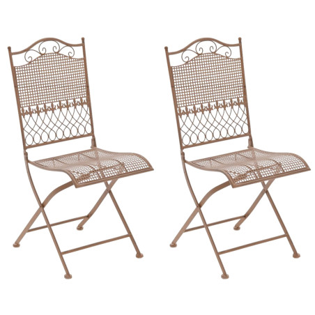 Ensemble de 2 chaises de jardin Kiran marron antique