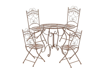 Ensemble de 2 chaises de jardin Kiran marron antique