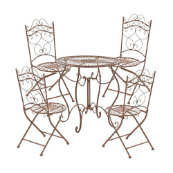 Ensemble de 2 chaises de jardin Kiran marron antique