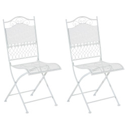 Ensemble de 2 chaises de jardin Kiran blanches