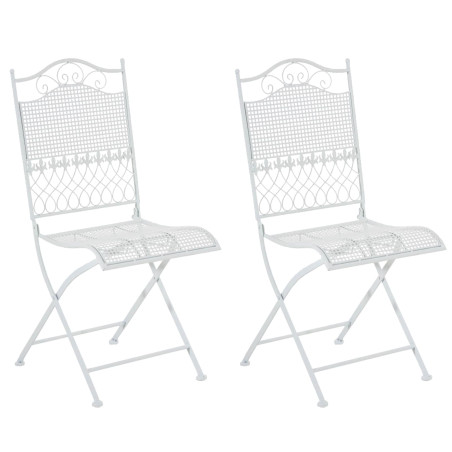 Ensemble de 2 chaises de jardin Kiran blanches