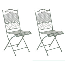 Ensemble de 2 chaises de jardin Kiran vert antique