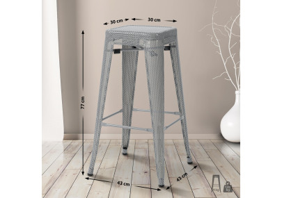 Taburete de bar Fletcher Plateado