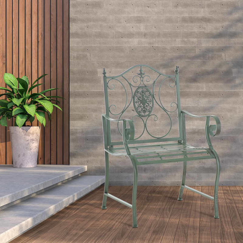 Set di 2 sedie da giardino Punjab con braccioli verde antico