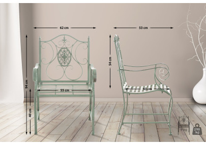 Ensemble de 2 chaises de jardin vert antique du Pendjab