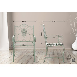 Set di 2 sedie da giardino Punjab con braccioli verde antico
