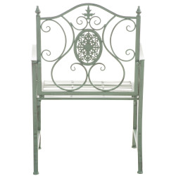 Ensemble de 2 chaises de jardin vert antique du Pendjab