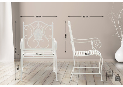 Ensemble de 2 chaises de jardin blanches du Pendjab