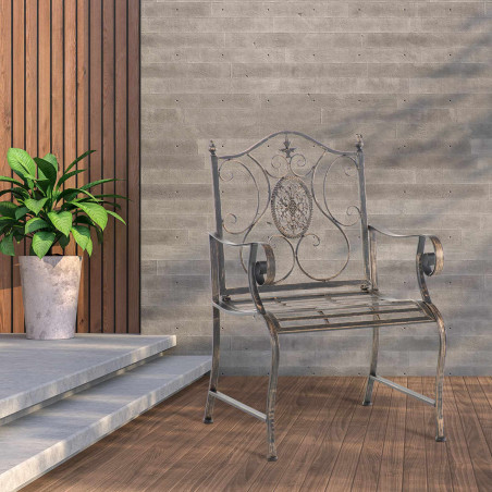 Ensemble de 2 chaises de jardin en bronze du Pendjab